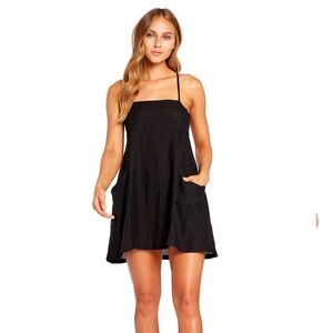 Vitamin A Nola Black 100% Linen Dress - size XS - worn TWICE - EUC